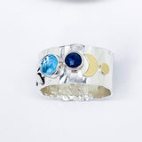 Sterling Silver Celestial Branch Ring - Wide Band Ring Size 9