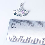 Sterling Silver Ginkgo Leaf Pendant with Amethyst