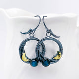 Sterling Silver Labradorite Nest Earrings - Moon Energy Talisman