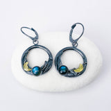 Sterling Silver Labradorite Nest Earrings - Moon Energy Talisman