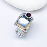 Moonstone Ring Sterling Silver/14k  Size 7 - Intuition Talisman