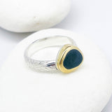Sterling Silver/18k Basalt Ring Size 7 - Transformation Talisman