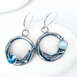 Blue Topaz and Chalcedony Nest Earrings - Lunar Tide Talisman