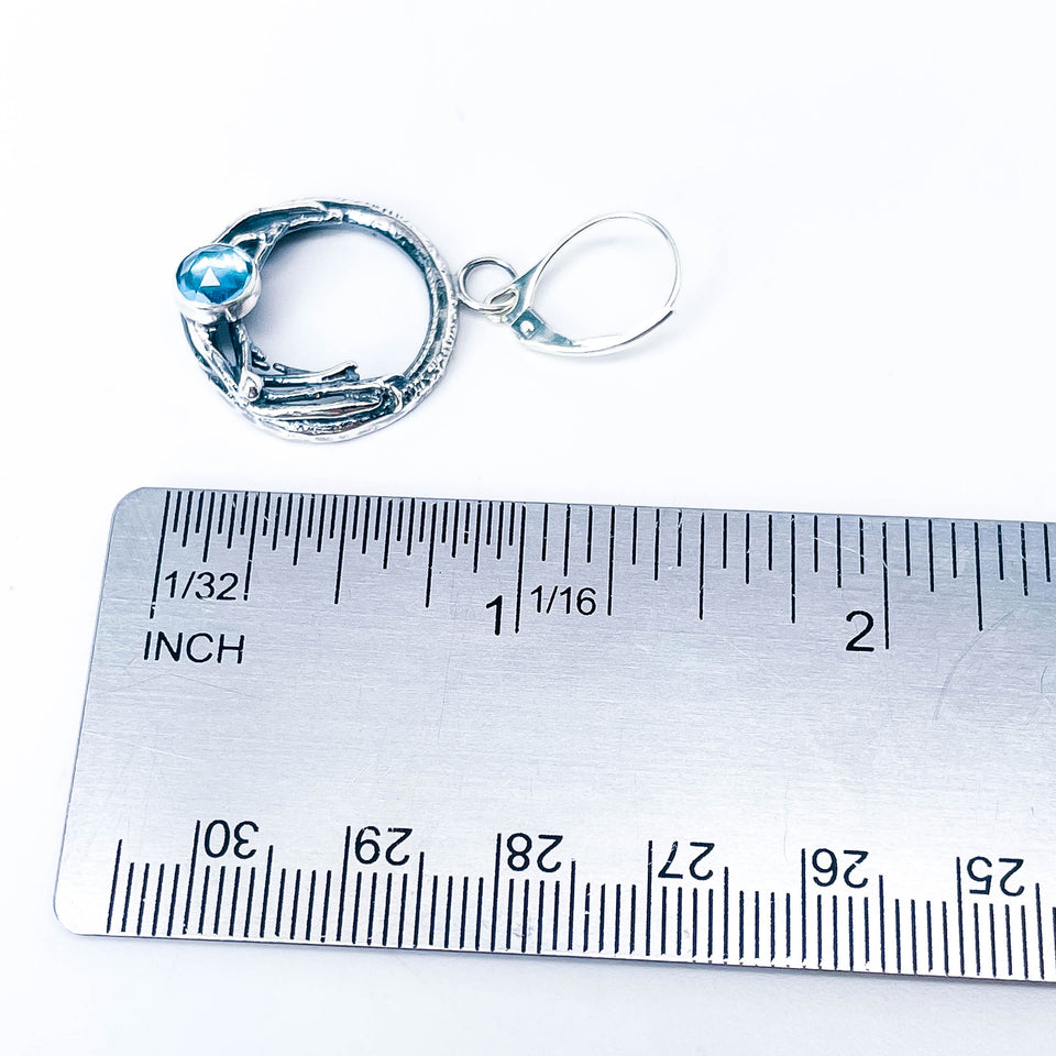 Blue Topaz and Chalcedony Nest Earrings - Lunar Tide Talisman