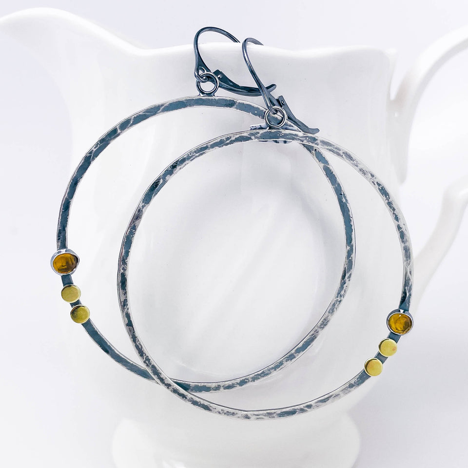 Sterling Silver Hoop Earrings Large - Creation Talisman