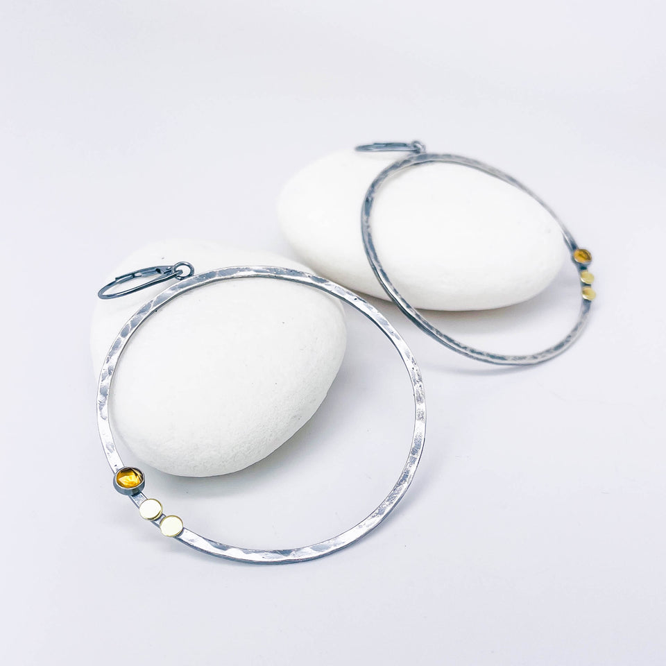 Sterling Silver Hoop Earrings Large - Creation Talisman