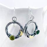 Jade and Peridot Nest Earrings - Verdant Nest