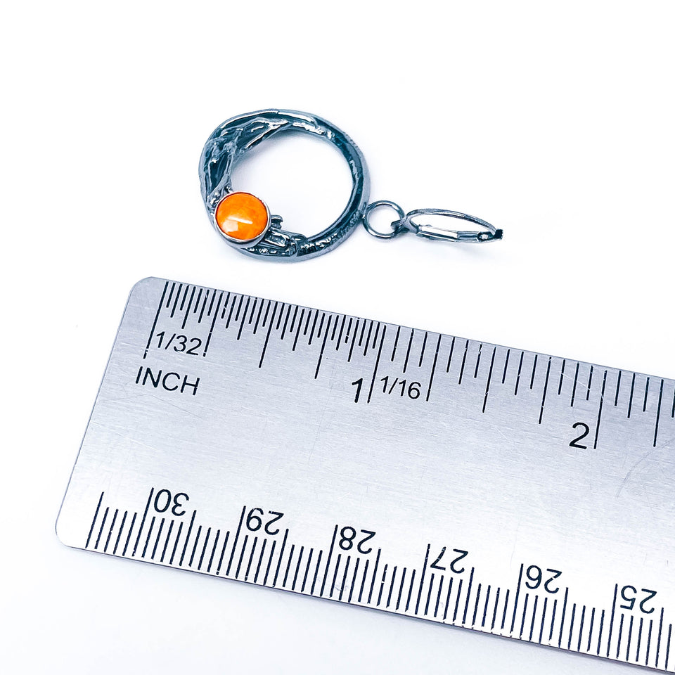 Sterling Silver Spiny Oyster Nest Earrings - Sunset Nest