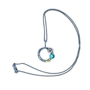 Nest Necklace Turquoise Sterling Silver Necklace - Serenity Talisman