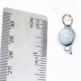 Gunmetal Rain Drop Pendant Necklace With Gold and Moonstone