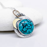 Sterling Silver Turquoise Necklace - Intuitive Strength Talisman