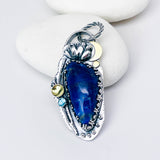 Sterling Silver Lapis Lotus Necklace - Wisdom Talisman