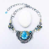 Sterling Silver Larimar Collar Statement Necklace "Nested"