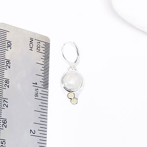 Sterling Silver Water Drop Earrings - Moonstone and Gold