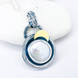 Sterling Silver Pearl Pendant - Serenity Talisman
