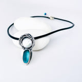 Sterling Silver Sea Glass Pearl Nest Necklace - Ophelia Talisman