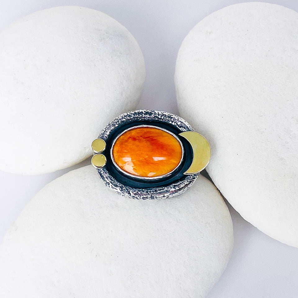 Sterling Silver Spiny Oyster Ring Size 9 1/2 - Tranquility Talisman