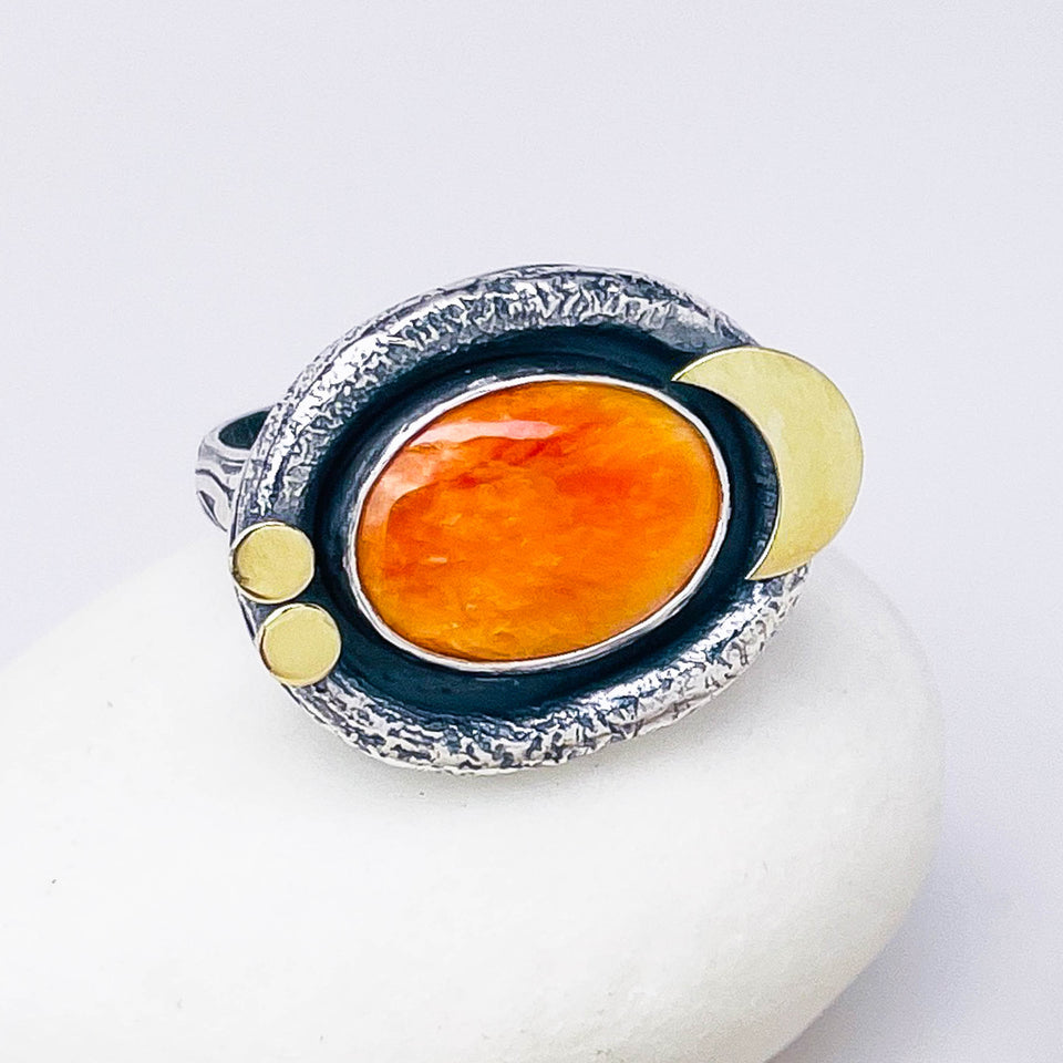 Sterling Silver Spiny Oyster Ring Size 9 1/2 - Tranquility Talisman