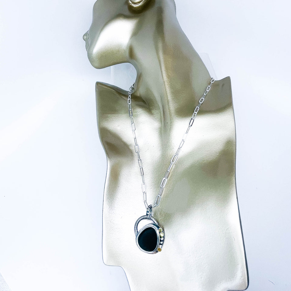 Sterling Silver Basalt Necklace | Keeper Of Magic Talisman