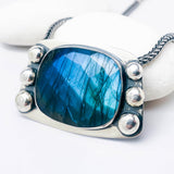 Sterling Silver Labradorite Pendant Necklace - Presence Talisman