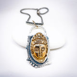 Quan Yin Necklace Pendant - Bronze in Sterling Silver