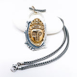 Quan Yin Necklace Pendant - Bronze in Sterling Silver