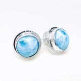 Larimar Post Earrings - Sterling Silver Larimar Stud Earrings