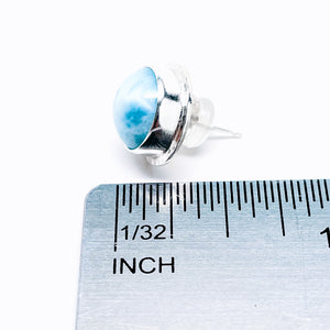 Larimar Post Earrings - Sterling Silver Larimar Stud Earrings