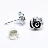 Sterling Silver Rose Earrings - Rose Sterling Silver Studs