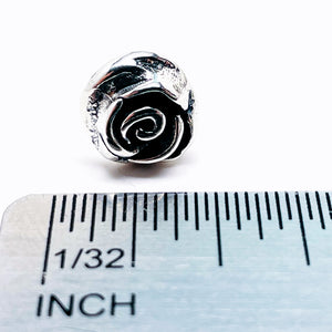 Sterling Silver Rose Earrings - Rose Sterling Silver Studs