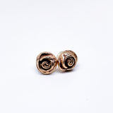 Bronze Rose Earrings - Rose Bronze Studs