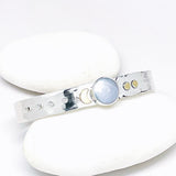 Sterling Silver Celestial Cuff - Freshwater Pearl, Gold Crescent Moon