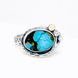 Sterling Silver Turquoise Ring - Turquoise Western Ring Size 8 1/2