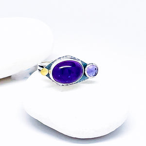 Amethyst Ring with Gold Size 6 3/4