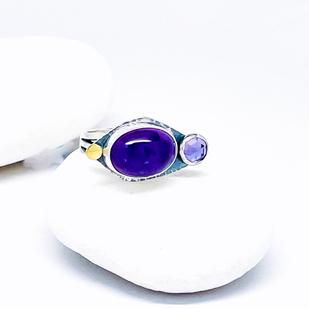 Amethyst Ring with Gold Size 6 3/4