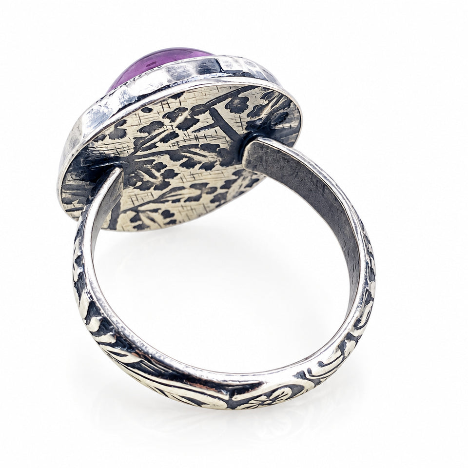 Sterling Silver Amethyst Forest Ring Size 8