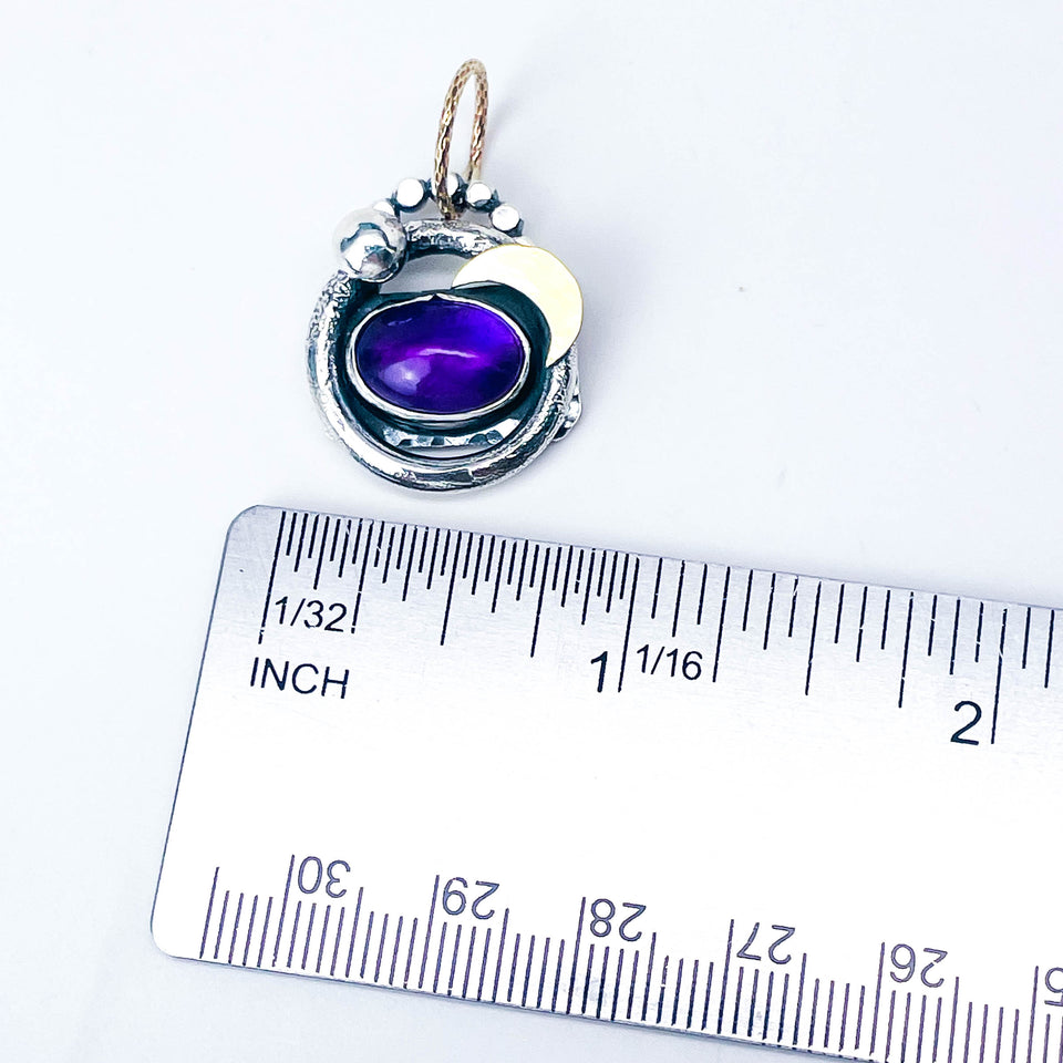 Amethyst Pendant Necklace - Twilight Sentinel Talisman