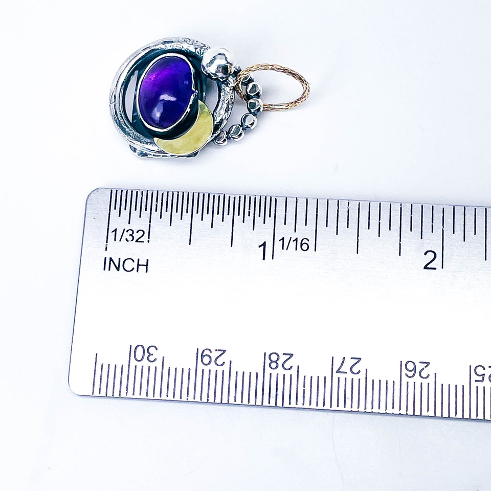 Amethyst Pendant Necklace - Twilight Sentinel Talisman