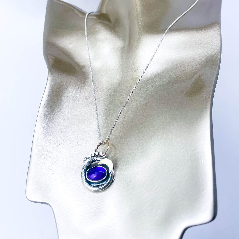 Amethyst Pendant Necklace - Twilight Sentinel Talisman