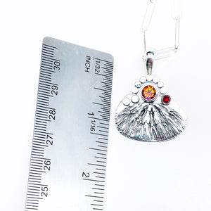 Sterling Silver Mimosa Pendant Necklace - Anastasia Topaz, Garnet, Gold