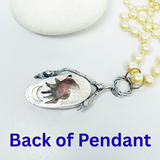 Sterling Silver Blister Pearl Pendant Pendant - Reversible Fire Horse Talisman - DawnsArtisanJewelry.com
