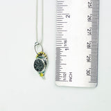 Black Druzy Quartz Crystal Pendant - Moonseed Talisman