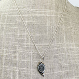 Black Druzy Quartz Crystal Pendant - Moonseed Talisman