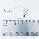 Sterling Silver Hoop Dangle Earrings - Blue Topaz Lotus