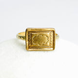 Bronze Signet Women’s Signet Ring Gold Size 8 - DawnsArtisanJewelry.com