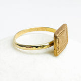 Bronze Signet Women’s Signet Ring Gold Size 8 - DawnsArtisanJewelry.com