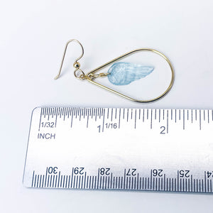 Angel Wing Earrings Aquamarine and Gold Filled