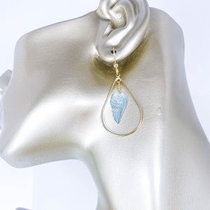 Angel Wing Earrings Aquamarine and Gold Filled
