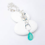 Silver chain with a turquoise teardrop charm