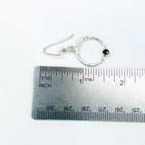 Sterling Silver Small Hoop Earrings - Black Spinel